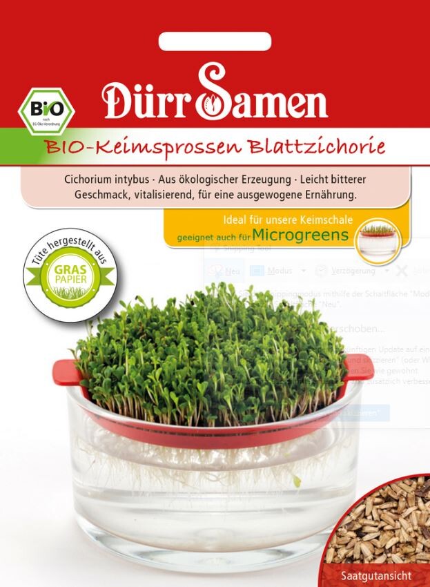 Dürr BIO-Keimsprossen Blattzichorie, Bestens Zur Verfeinerung Von Salaten Geeignet, Inhalt: 25gr.
