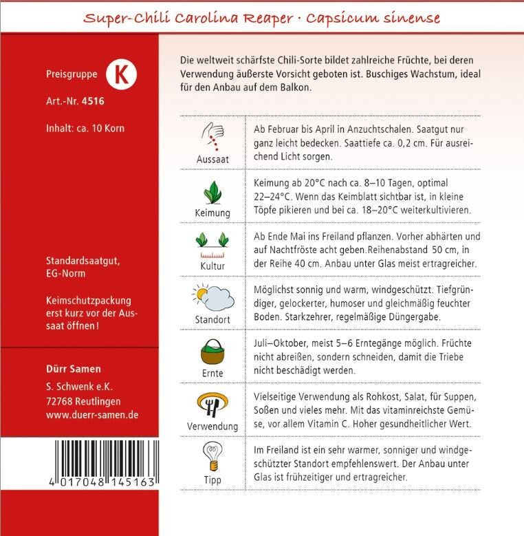 Super-Chili Carolina Reaper, Die Weltweit Schärfste Chili-Sorte Bildet Zahlreiche Früchte, Vorsicht Bei Deren Verwendung