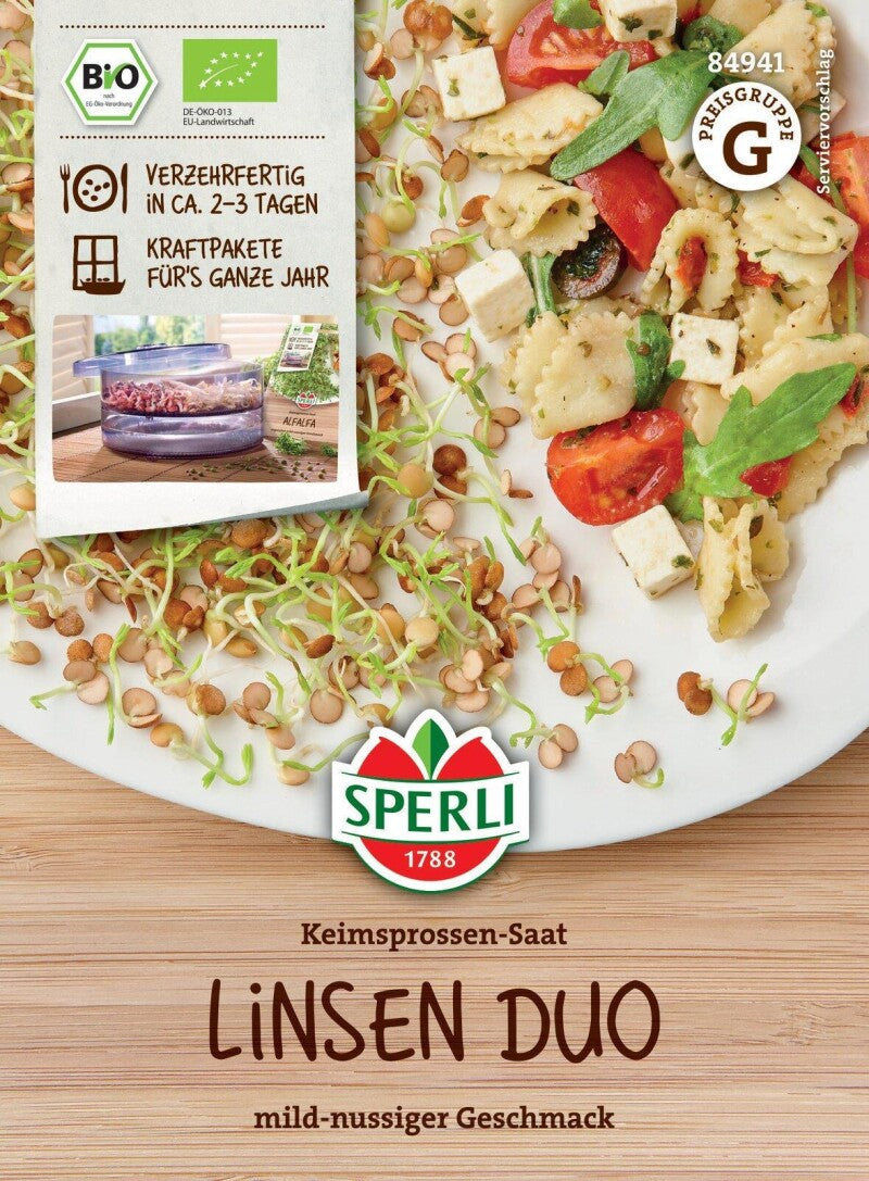 BIO Keimsprossen-Saat Linsen Duo Rote Und Braune