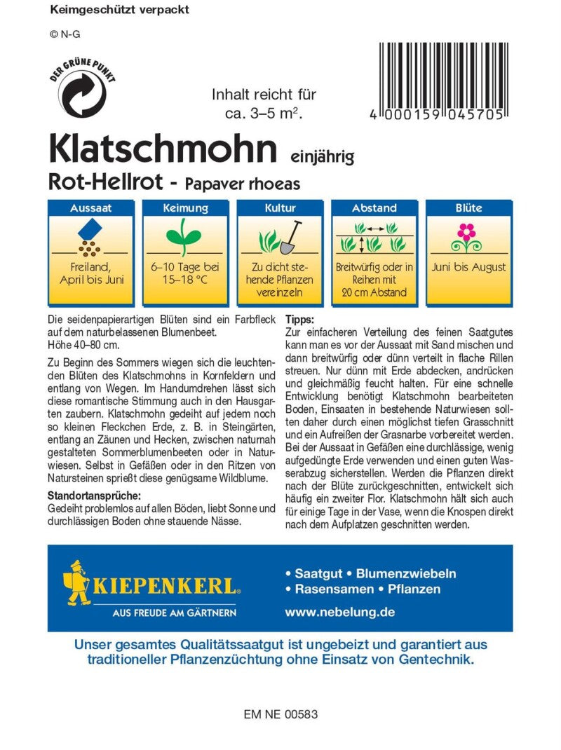 Papaver Rhoeas Klatschmohn