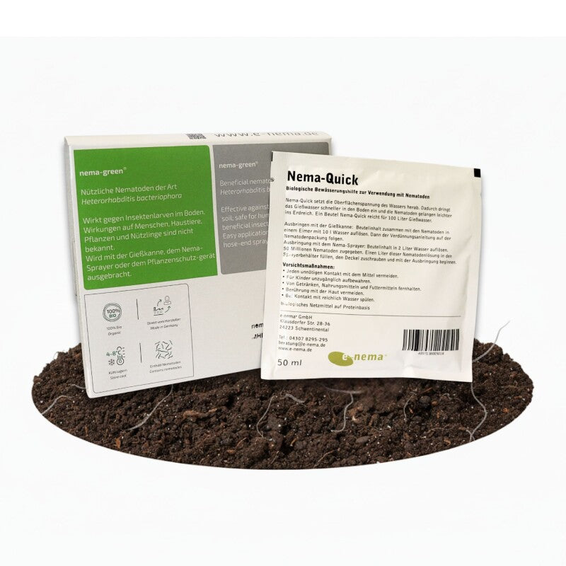 Nema-Green (50 Mio) + Nema-Quick (50 Ml) Kombi-Packung HB Nematoden Zur Bekämpfung Des Gartenlaubkäfers