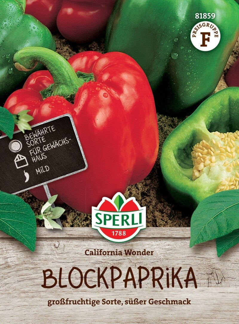 Paprika California Wonder, Großfruchtige Sorte Mit Süßem Geschmack, Ideal Zum Füllen