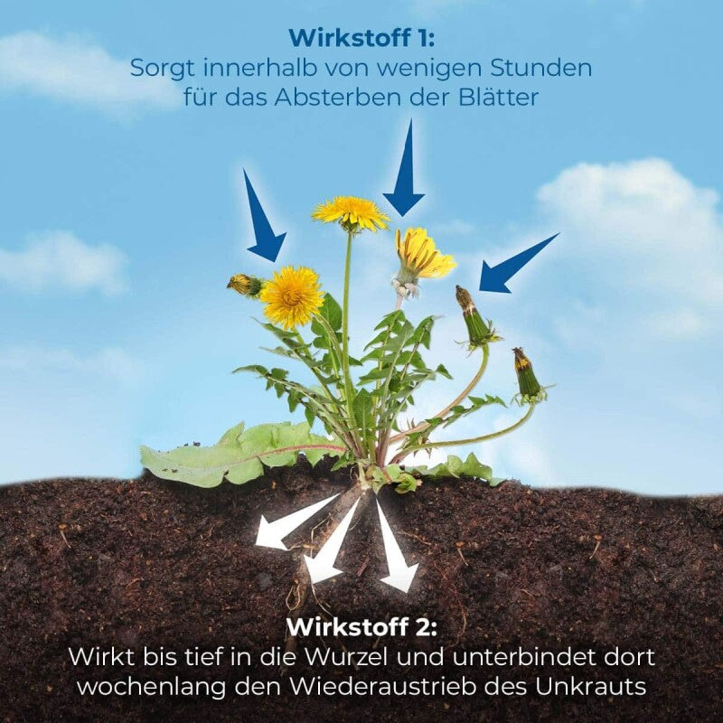 PROTECT GARDEN Permaclean Duo Unkraut & Wurzel Ex, Unkrautvernichter Mit Zweifachwirkung Gegen Alle Unkräuter Und Ungräser, 1000 Ml