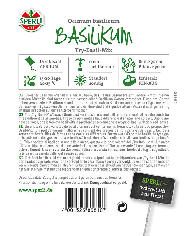 Basilikum SimplyHerbs Try-Basil-Mix