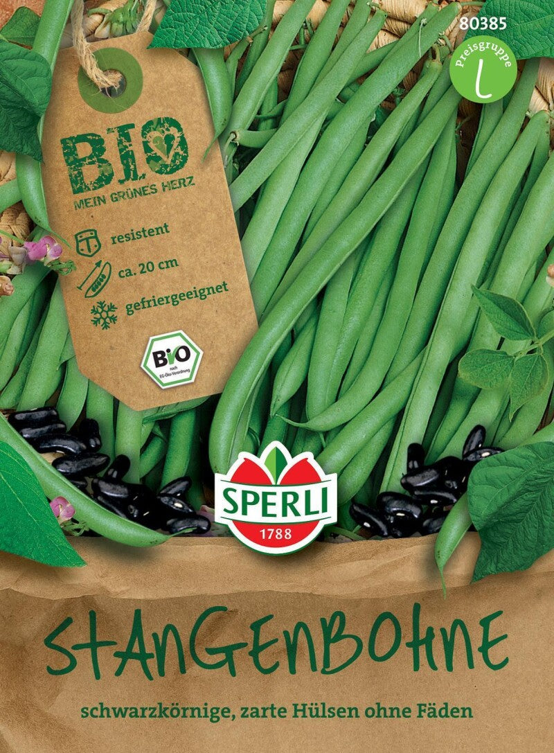 BIO Stangenbohne, Mit Zarten Fleischigen Bohnen, Für Gewächshaus- Und Freilandanbau Geeignet
