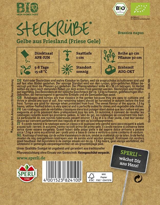 BIO Steckrübe Gelbe Aus Friesland