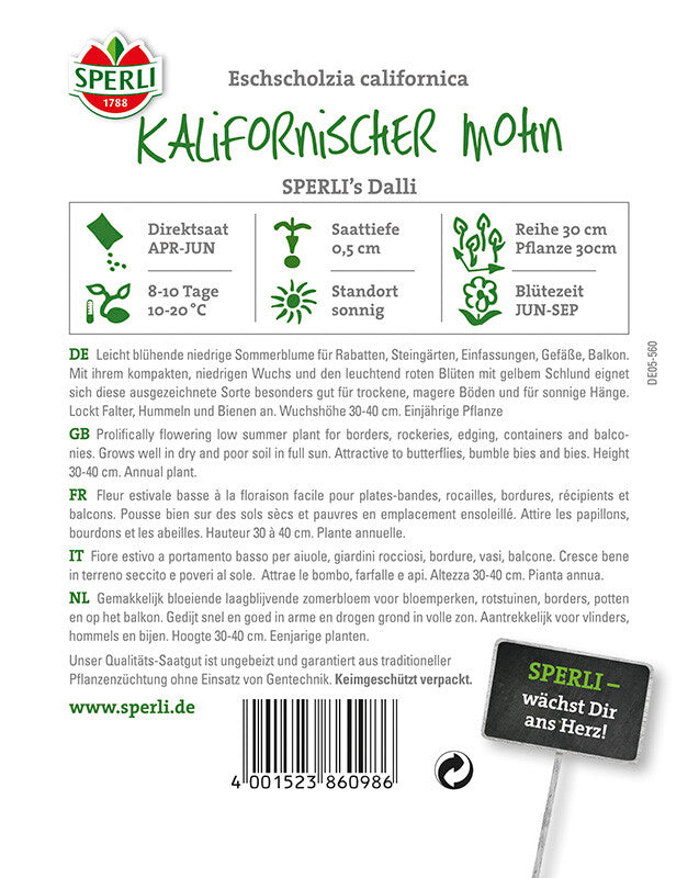 Kalifornischer Mohn Schlafmützchen Dalli