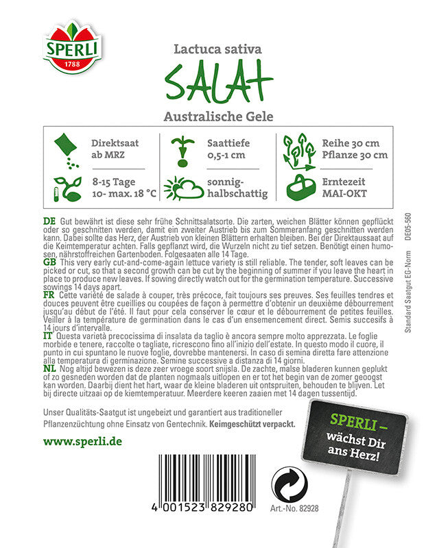 Pflücksalat, Australische Gele