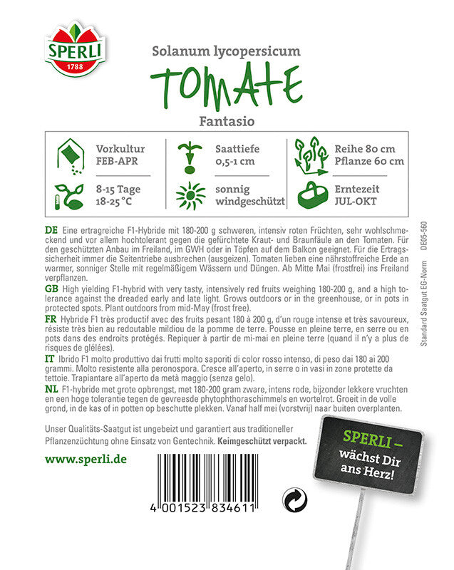 Salat-Tomate Fantasio F1, Freilandtomate, Hochtolerant Gegen Kraut- Und Braunfäule