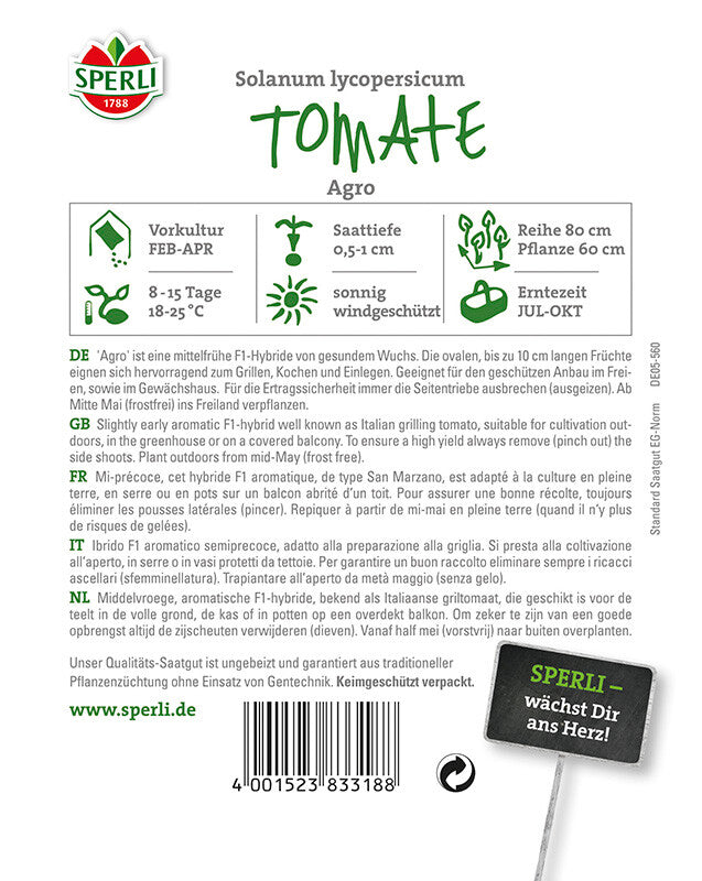 Tomate Agro F1 San Marzano Grilltomate