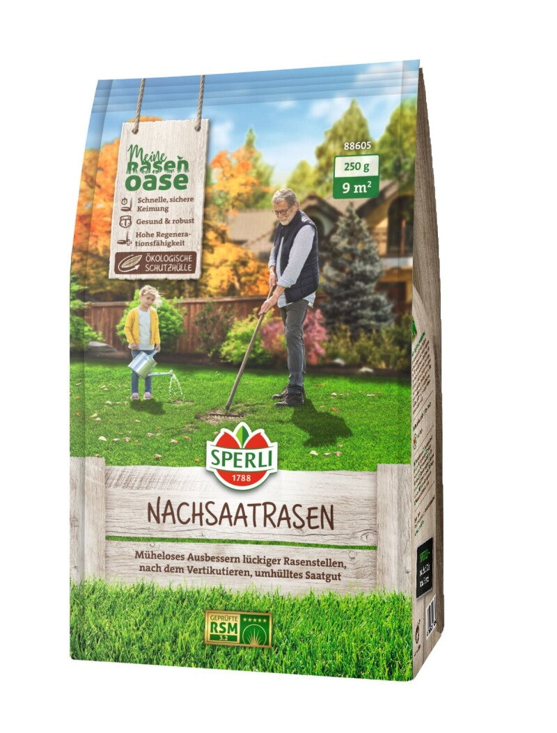 SPERLI's Nachsaatrasen RSM 3.2 (umhüllt), Müheloses Ausbessern Lückiger Rasenstellen