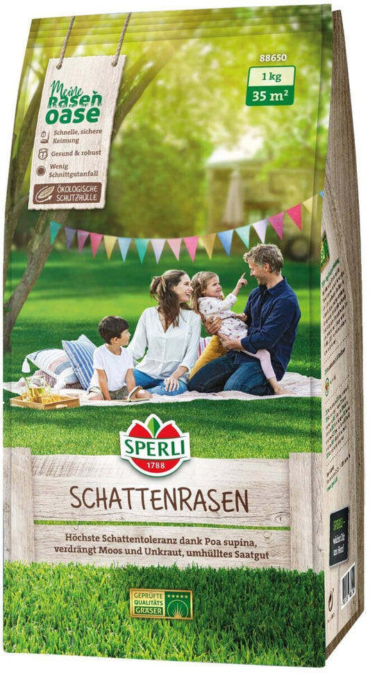 SPERLI's Schattenrasen (umhüllt), Höchste Schattentoleranz Dank Poa Supina