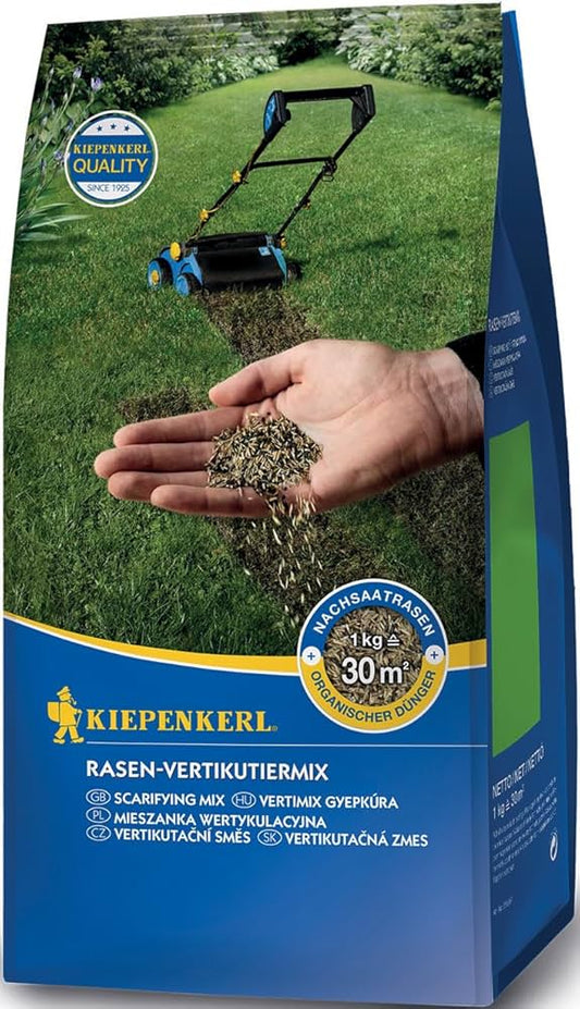 Kiepenkerl Rasen-Vertikutiermix | 1 Kg Für 30 M² | Grassaat, Dünger Und Bodenverbesserung In Einem