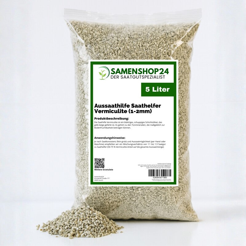  Samenshop24® Aussaathilfe / Saathelfer "Vermiculite" | Inhalt: 5 Liter | Körnung 1-2 Mm