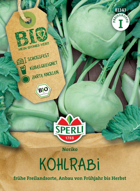  BIO Kohlrabi Weiß, Schossfest, Kübelgeeignet, Frühe Freilandsorte, Bio-Saatgut Von Sperli