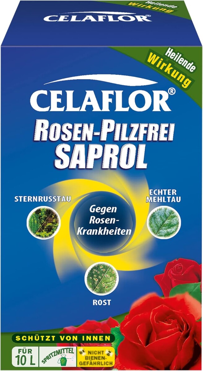  Celaflor Rosen-Pilzfrei Saprol, Gegen Pilzkrankheiten An Rosen, Wie Echten Mehltau, Sternrußtau Und Rost, 100 Ml