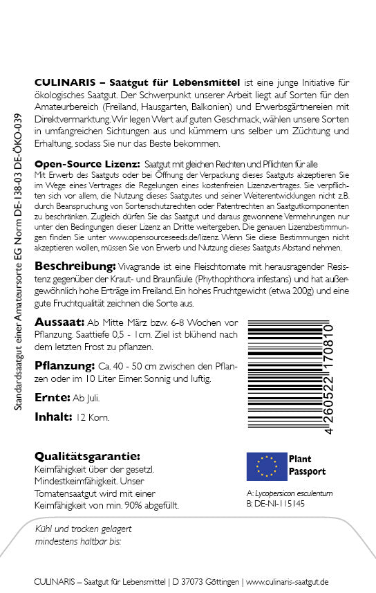  Fleischtomate Vivagrande Gut Geeignet Im Freilandanbau