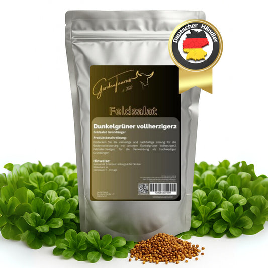  GardenTaurus® Gründünger Feldsalat, 25 - 400m², Viel Blattmasse, Essbar