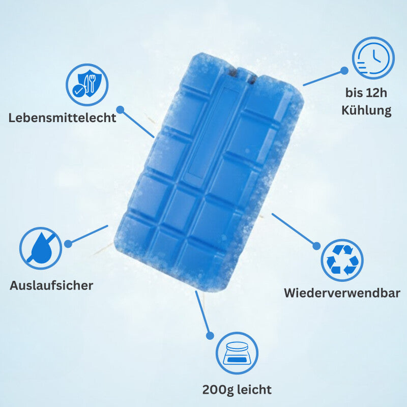  Kühlakku Blau | (200 G) | Schnell Gefrierend | Lange Kühldauer | Robust Und Langlebig | Auslaufsicher