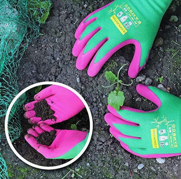  GRÜNTEK 2 Paar Gartenhandschuhe Aus Bambusfasern Drei Größen
