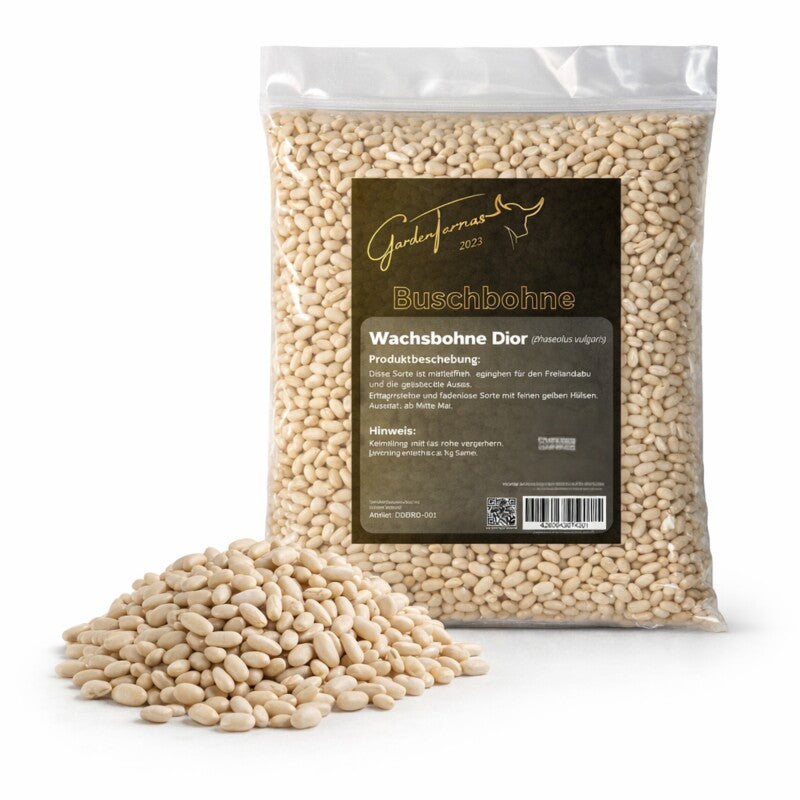  GardenTaurus® Buschbohne Gelb Dior (Wachs), Fadenlose, Resistente Sorte Inhalt 50-1000g
