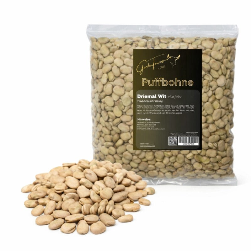  GardenTaurus® Puffbohnen (Große Bohne) "Driemal Wit", Inhalt 1kg
