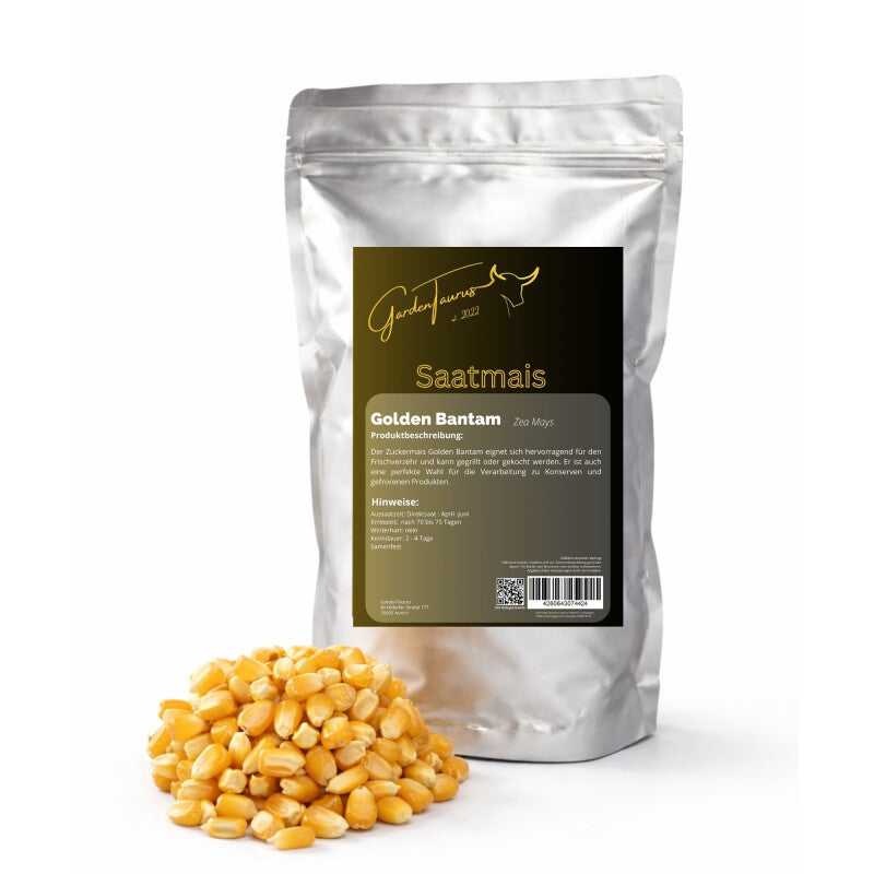  GardenTaurus®Zuckermais Golden Bantam Sehr Süß Frühreifende Sorte 50g - 1000g Packung