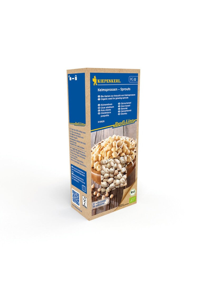  BIO Keimsprossen Kichererbsen, 200g. Maxi Pack, Geschmack: Mild-nussig, Frisch
