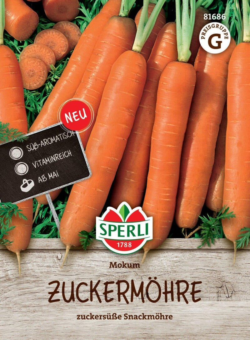  Möhre Mokum F1 (Zuckermöhre), Süß Aromatisch Vitaminreich, Gesunder Snack