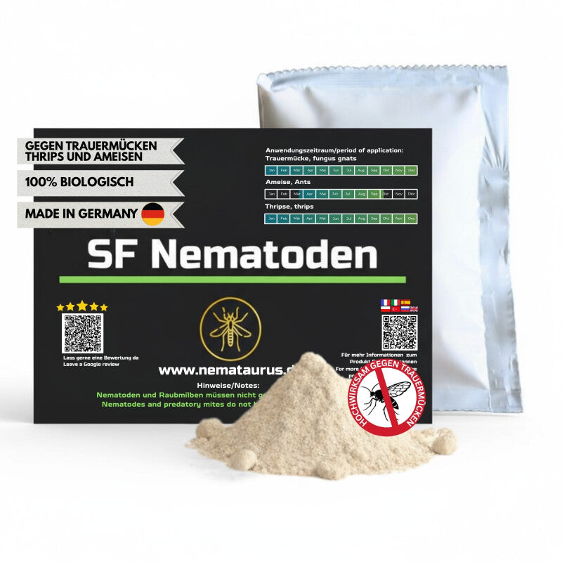  NemaTaurus® SF Nematoden | 1 - 1000 Mio Für 2 - 2000 M² | Gegen Trauermücken, Haarücken Und Trhipslarven In Der Erde