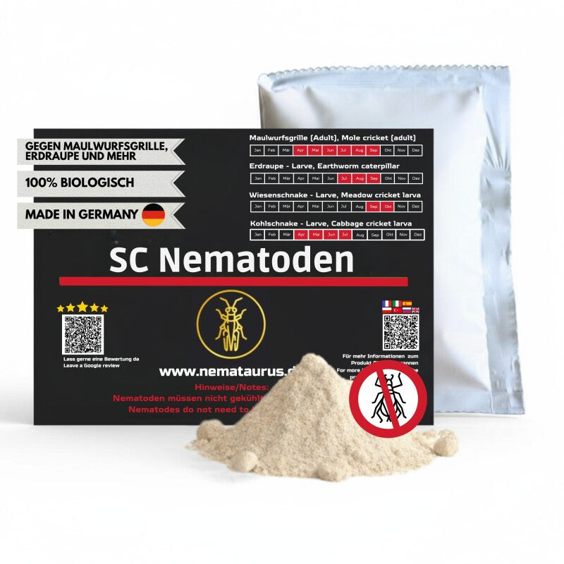  NemaTaurus® SC Nematoden | Gegen Maulwurfsgrillen, Wiesenschnaken, Erdraupen & Kohlschnaken