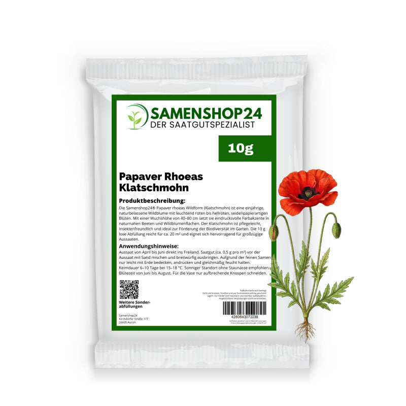  Papaver Rhoeas Klatschmohn Wildform 10g