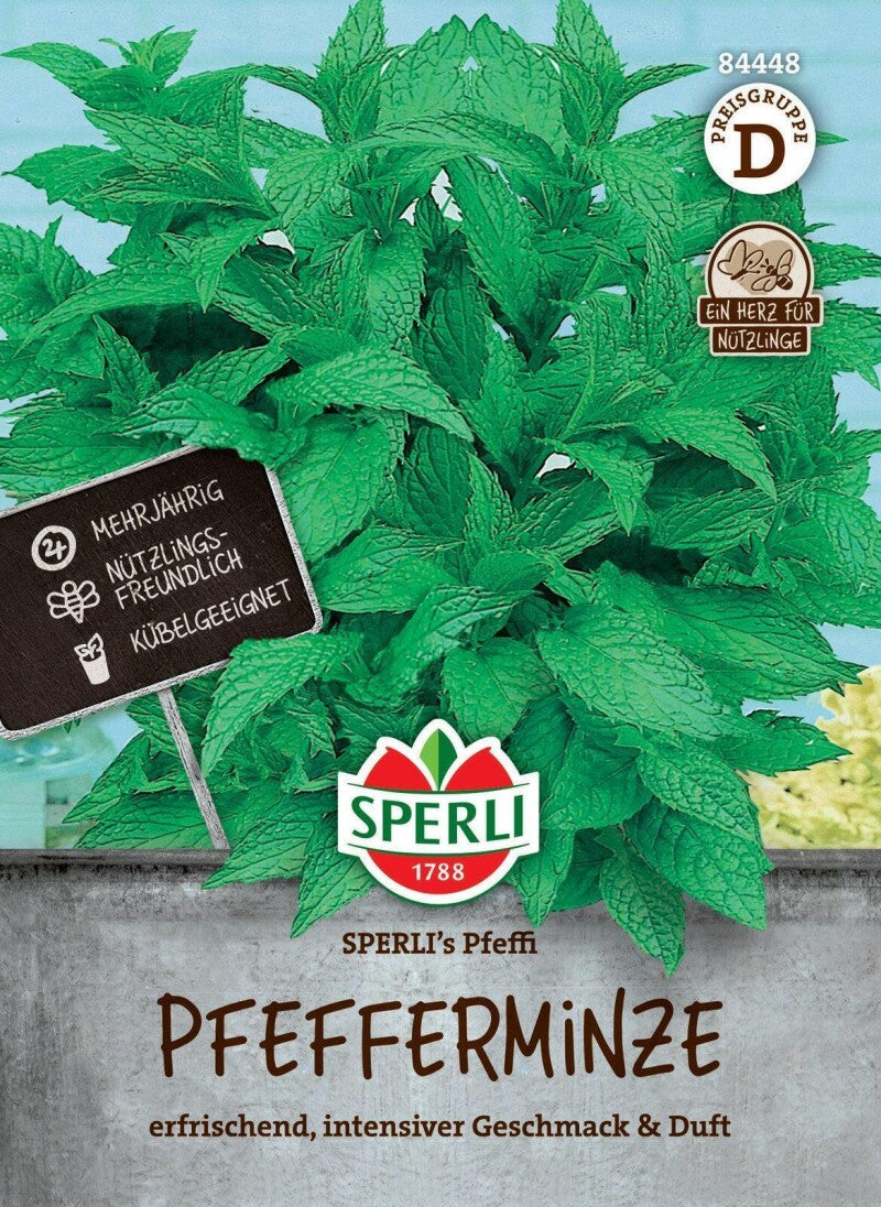  Pfefferminze SPERLI's Pfeffi, Mehrjährig, Nützlingsfreundlich, Kübelgeeignet, Saatgut Von Sperli