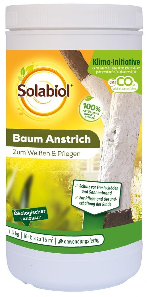 Solabiol Baum Anstrich, Inhalt: 1,5 Kg, Anwendungsfertig, Verhindert Frostrisse An Baumstämmen Und Unterstützt Die Pflanzengesundheit