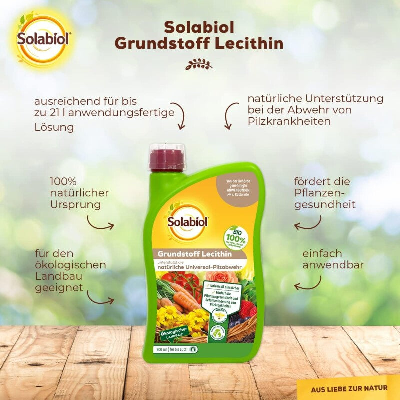  Solabiol Grundstoff Lecithin, Natürliche Abwehr Von Pilzkrankheiten An Pflanzen, 800 Ml Konzentrat