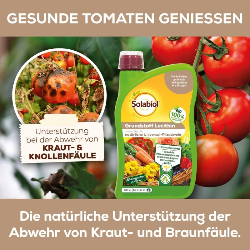  Solabiol Grundstoff Lecithin, Natürliche Abwehr Von Pilzkrankheiten An Pflanzen, 800 Ml Konzentrat