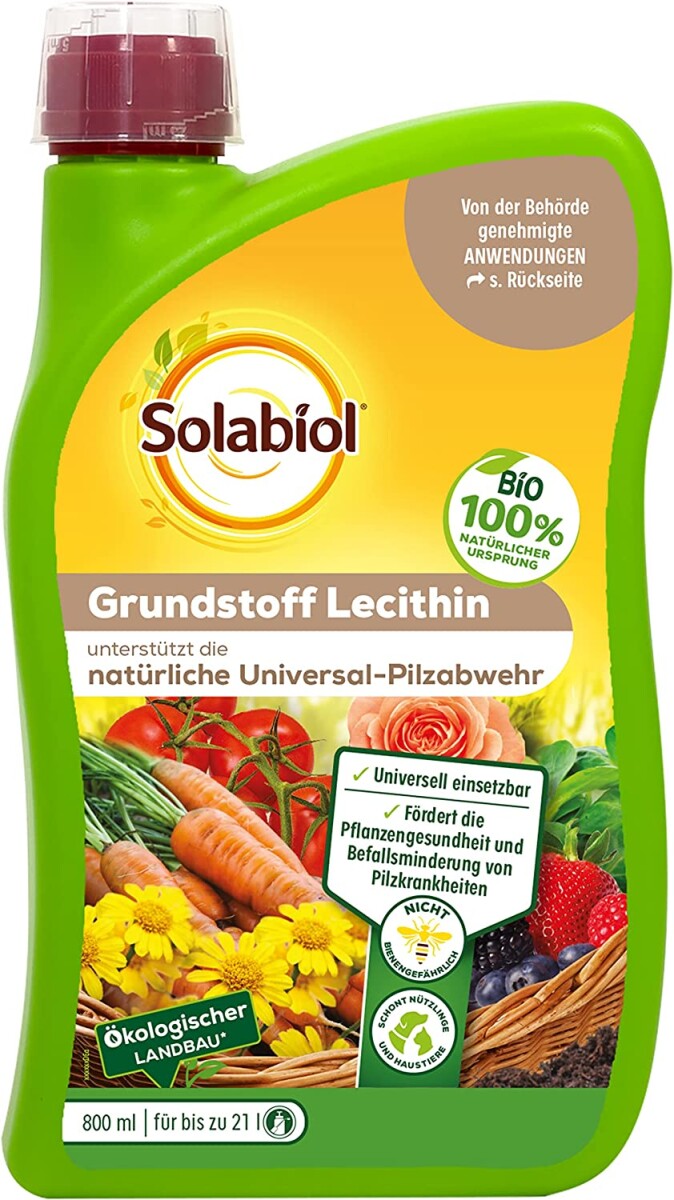  Solabiol Grundstoff Lecithin, Natürliche Abwehr Von Pilzkrankheiten An Pflanzen, 800 Ml Konzentrat