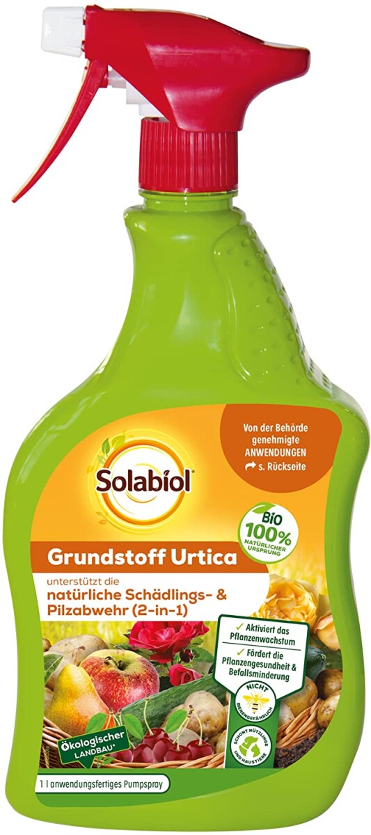  Solabiol Grundstoff Urtica Spray, (Inhalt: 1 Liter), Unterstützt Die Natürliche Abwehr Von Schädlingen Und Pilzkrankheiten