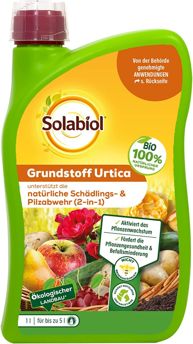  Solabiol Grundstoff Urtica, Konzentrat (Inhalt 1 Liter), Unterstützt Die Natürliche Abwehr Von Schädlingen Und Pilzkrankheiten