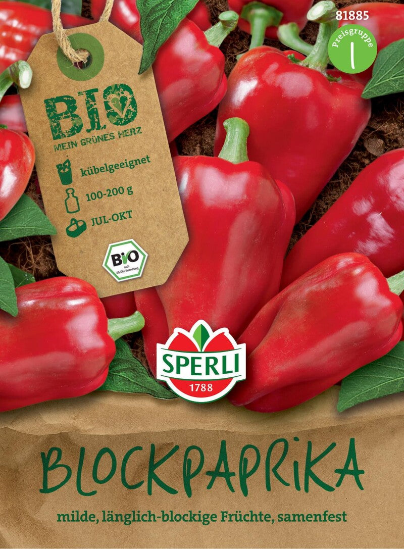  BIO Blockpaprika, Längliche Paprika Reift Von Grün Zu Rot Aus