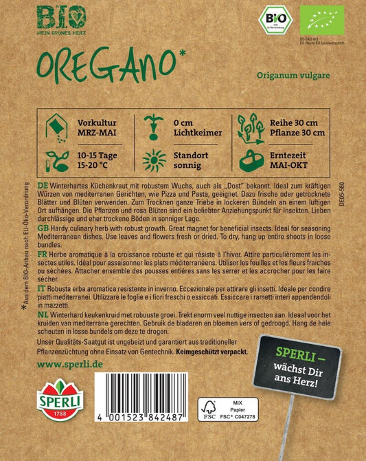  BIO Oregano, Winterhartes Küchenkraut Mit Robustem Wuchs, Bekannt Als Dost, Beliebter Anziehungspunkt Für Insekten