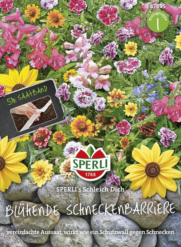  Blumenmischung Blühende Schneckenbarriere SPERLI's Schleich Dich Saatband 5mtr