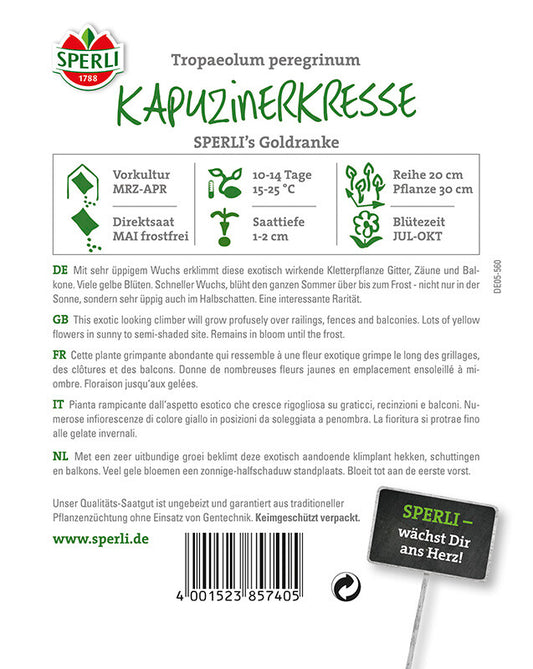  Kapuzinerkresse SPERLING´s Goldranke (Kanarische Kresse)