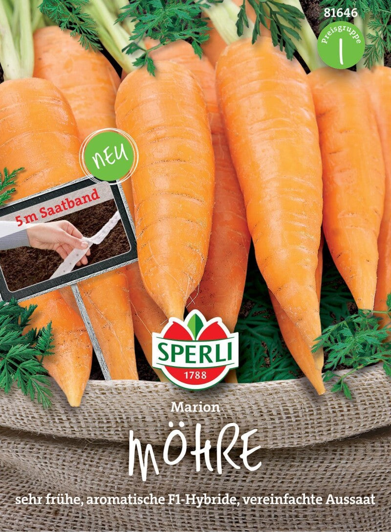  Möhre Marion F1 (Saatband), Frühe Nantaise-Möhre, Entwickeln Einen Saftigen, Aromatischen Geschmack