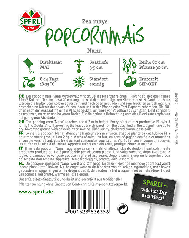  Popcornmais Nana F1