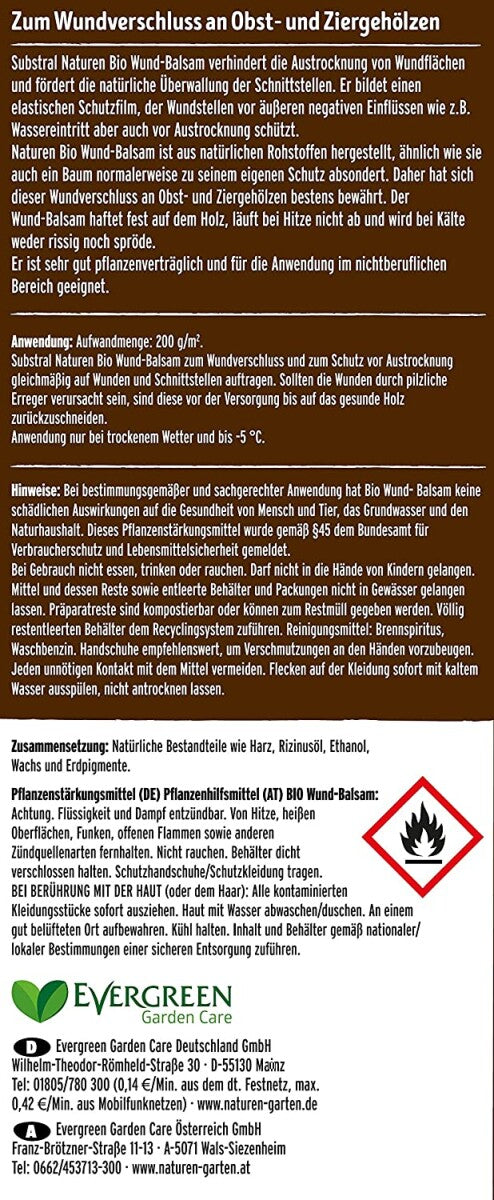  Substral Naturen Wund-Balsam, Inhalt: 350g, Zum Wundverschluss An Obst-, Und Ziergehölzen